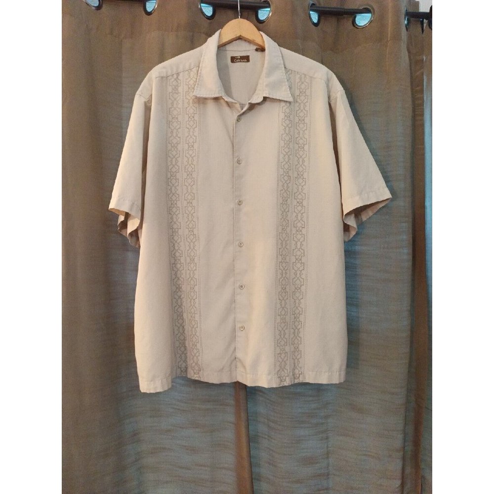 Men's Cafe Luna Charlie Sheen Style Short Sleeve Button Down Shirt Size 3XL